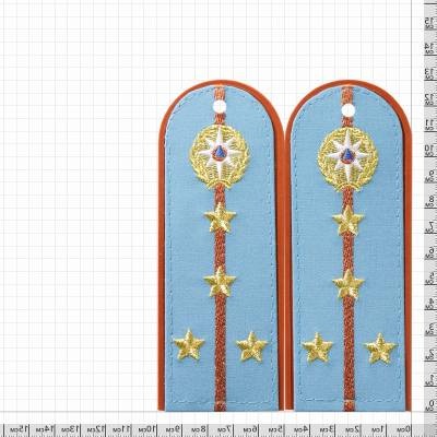 Погоны VT МЧС повседенвные на рубашку Капитан с эмблемой машинная вышивка пластик (2207030)
