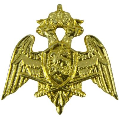 Эмблема ( знак ) петличная ( петлица ) ФСВНГ ( Росгвардия ) РФ 23 мм, цвет золотистая недорого