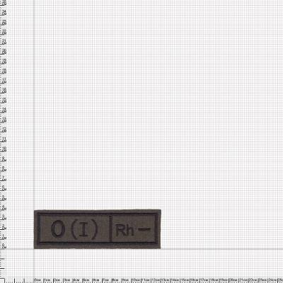Нашивка ( шеврон ) VT на грудь Группа крови O (I) Rh- 13х4 вышитая оливковая (2501905)