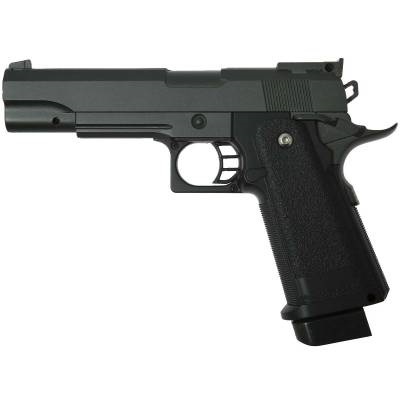 Пистолет GALAXY пневматический страйкбольный Colt 1911 с глушителем и ЛЦУ магазин 16 шт калибр 6 мм (3219015)