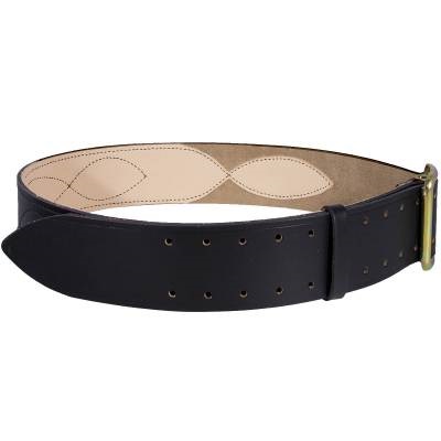 Ремень для военнослужащих с двухшпеньковой стальной пряжкой ( бляхой ) прошитый с юфтевой подкладкой кожаный уставной, цвет черный Ремень для военнослужащих с двухшпеньковой стальной пряжкой ( бляхой ) прошитый с юфтевой подкладкой кожаный уставной, цвет черный недорого