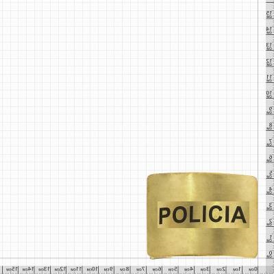 Бляха ( пряжка ) с гравировкой POLICIA латунная золотистая дешево