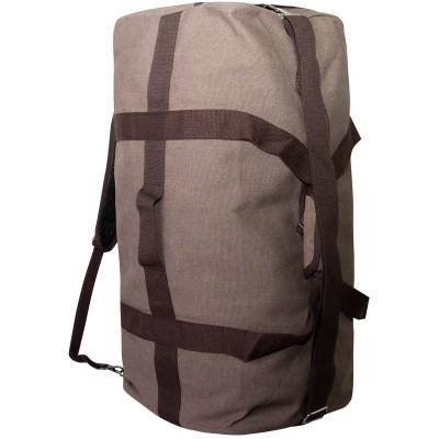Сумка - рюкзак брезентовая 60х27х25 40 л, цвет коричневая недорого