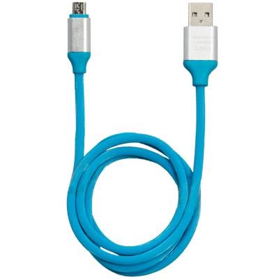 Кабель ( провод ) для зарядки телефона USB Micro, цвет голубой дешево