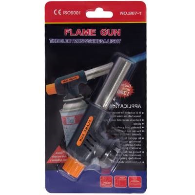 Горелка газовая Flame Gun the electron strikesa light 807-1 c пьезоподжигом, цвет серо-оранжевая с доставкой