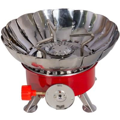 Горелка газовая Windproof Camping Stove K-203В, цвет красная в розницу