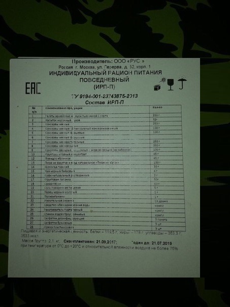 ИРП — П (повседневный) в военторге