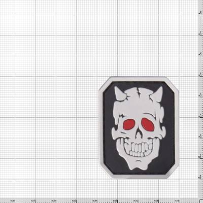 Нашивка ( шеврон патч patch ) тактическая Череп 3D PVC ( пластизоль ) на липучке 5х4 черная по низкой цене