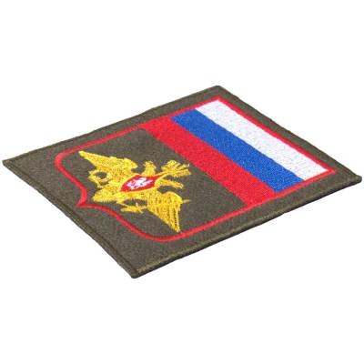 Нашивка ( шеврон ) на рукав МО ( Министерство обороны ) РФ Приказ № 300 8,5х10 вышитая красный кант, цвет оливковая по низкой цене