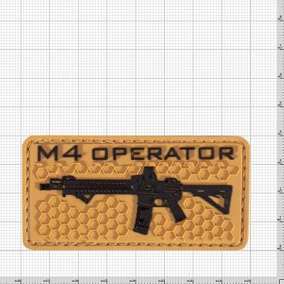 Нашивка ( шеврон патч patch ) тактическая M4 OPERATOR 3D PVC ( пластизоль ) на липучке 8х4 дешево