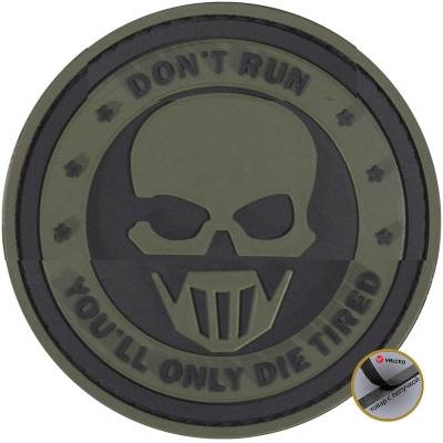 Нашивка ( шеврон патч patch ) тактическая Don't run you'll only die tired 3D PVC ( пластизоль ) по низкой цене