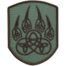Нашивка ( шеврон патч patch ) тактическая Лапа Велеса вышитая на липучке 9х7, цвет оливковая дешево