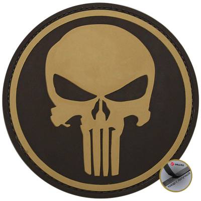 Нашивка ( шеврон патч patch ) тактическая Punisher ( каратель ) 3 3D PVC ( пластизоль ) по доступной цене