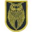 Нашивка ( шеврон патч patch ) тактическая Сова вышитая на липуче 8х5,5, цвет черно-желтая в военторге