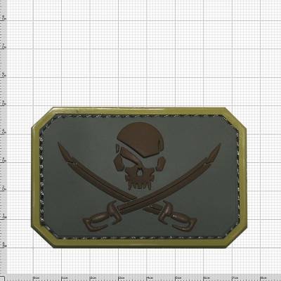 Нашивка ( шеврон патч patch ) тактическая Pirate Skull Desert 3D PVC на липучке пустыня по низкой цене