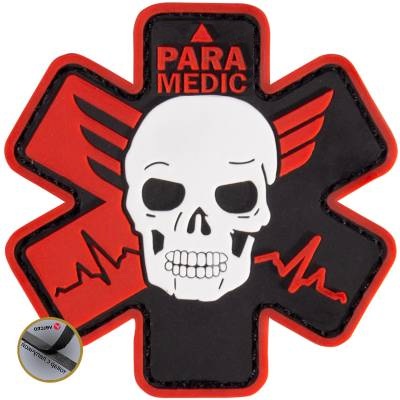 Нашивка ( шеврон патч patch ) тактическая PARAMEDIC 3D PVC ( пластизоль ) на липучке по низкой цене