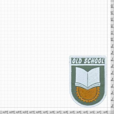 Нашивка ( шеврон патч patch ) тактическая OLD SCHOOL вышитая на липучке 8х5,5 оливковая дешево