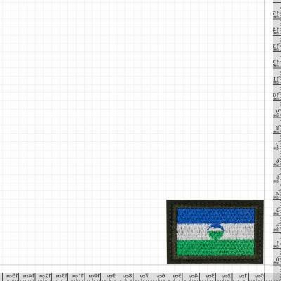 Нашивка ( шеврон ) на рукав Флаг Кабардино-Балкария 6х4 вышитая на липучке, цвет оливковая дешево