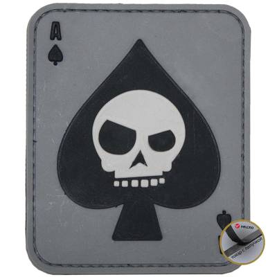 Нашивка ( шеврон патч patch ) тактическая Skull on Ace Череп на Тузе 3D PVC в военторге