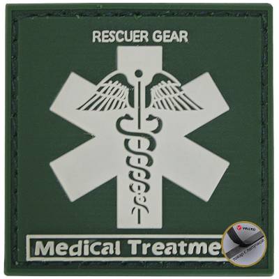 Нашивка ( шеврон патч patch ) тактическая RESCUER GEAR Medical Treatment 3D PVC в военторге