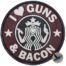 Нашивка ( шеврон патч patch ) тактическая I LOVE GUNS & BACON 3D PVC в Москве