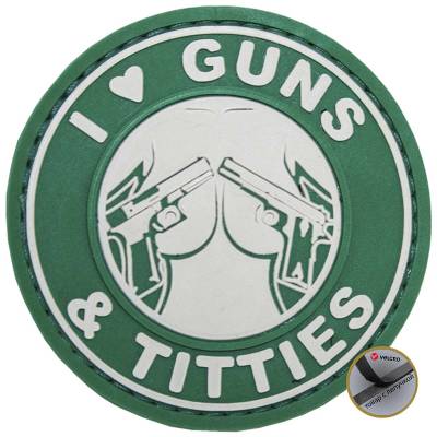 Нашивка ( шеврон патч patch ) тактическая I LOVE GUNS & TITTIES 3D PVC в военторге