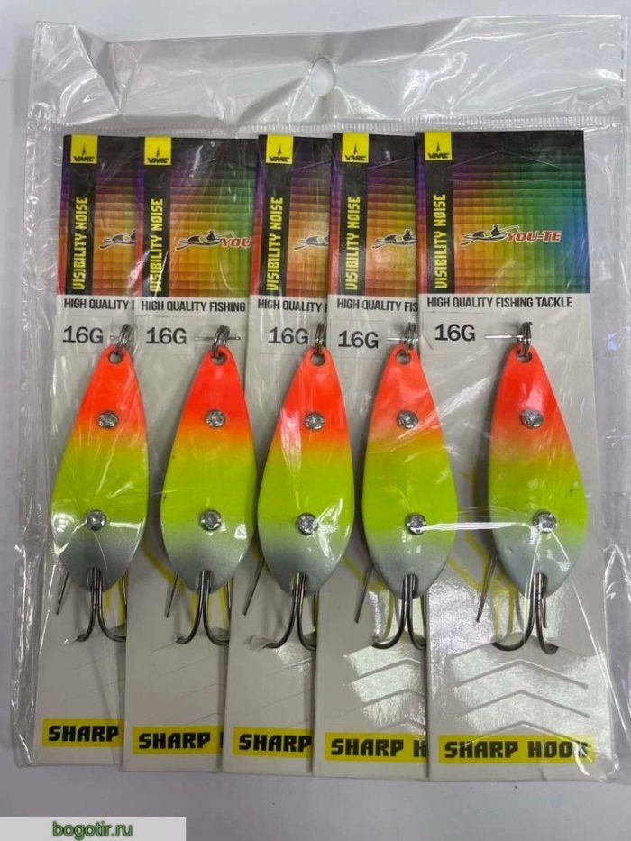 Блесна YOU-TE HIGH QUALITY FISHING TACKLE (НЕЗАЦЕПЛЯЙКА) Упаковка 5 штук V-16g 1