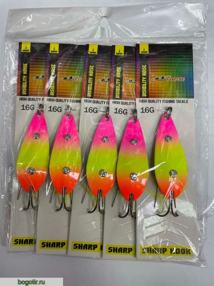 Блесна YOU-TE HIGH QUALITY FISHING TACKLE (НЕЗАЦЕПЛЯЙКА) Упаковка 5 штук V-16g 2