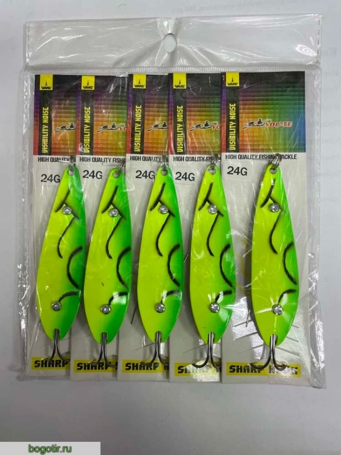 Блесна YOU-TE HIGH QUALITY FISHING TACKLE (НЕЗАЦЕПЛЯЙКА) Упаковка 5 штук V-24g 2