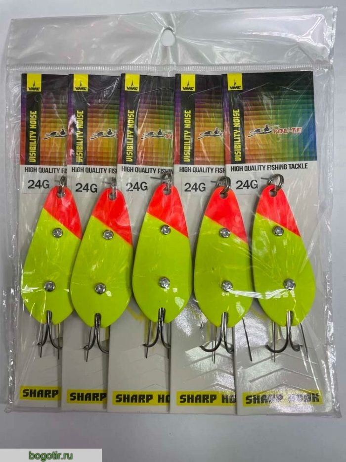 Блесна YOU-TE HIGH QUALITY FISHING TACKLE (НЕЗАЦЕПЛЯЙКА) Упаковка 5 штук V-24g 4