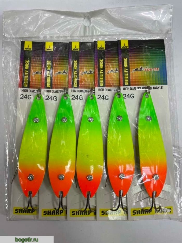 Блесна YOU-TE HIGH QUALITY FISHING TACKLE (НЕЗАЦЕПЛЯЙКА) Упаковка 5 штук V-24g 5