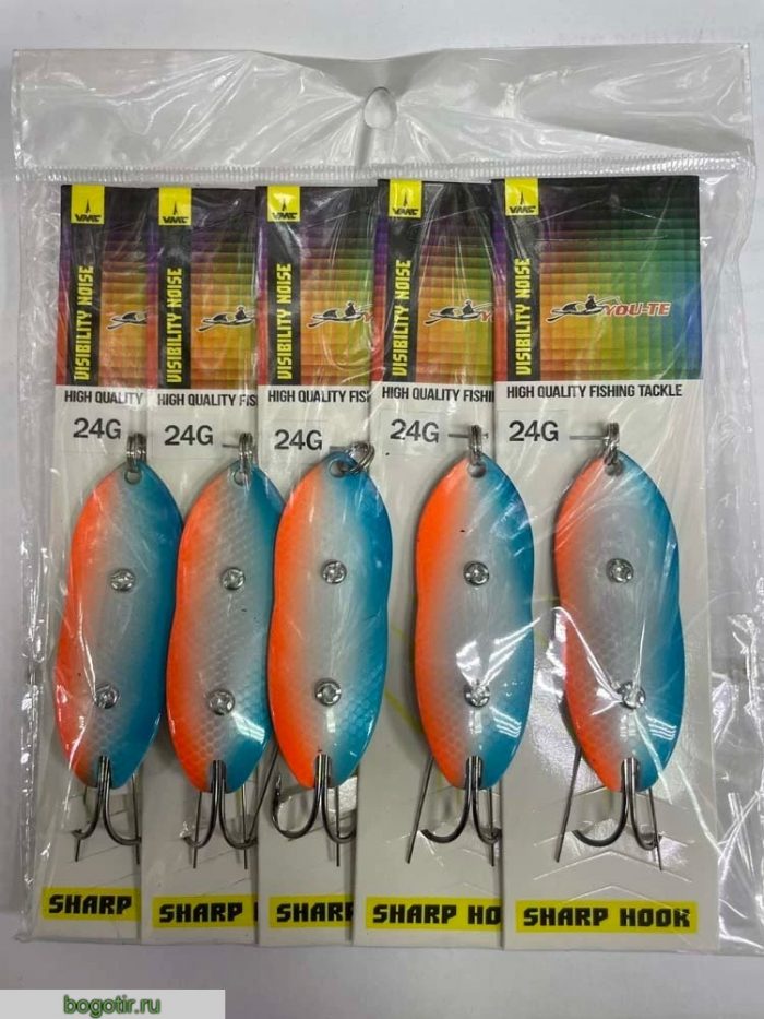 Блесна YOU-TE HIGH QUALITY FISHING TACKLE (НЕЗАЦЕПЛЯЙКА) Упаковка 5 штук V-24g 6