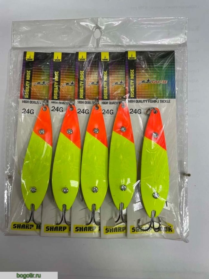 Блесна YOU-TE HIGH QUALITY FISHING TACKLE (НЕЗАЦЕПЛЯЙКА) Упаковка 5 штук V-24g