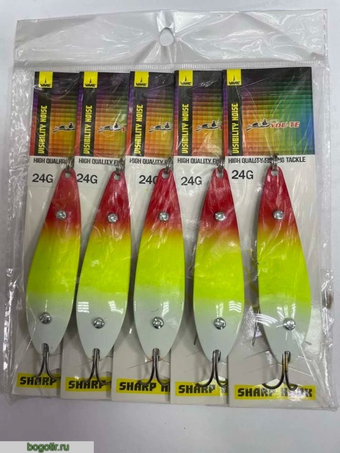 Блесна YOU-TE HIGH QUALITY FISHING TACKLE (НЕЗАЦЕПЛЯЙКА) Упаковка 5 штук V-24g 9