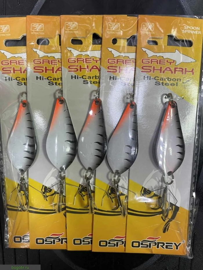 Блесна Spon Spinner GREY SHARK Hi-Carbon Steel Osprey (выбор размера внутри)