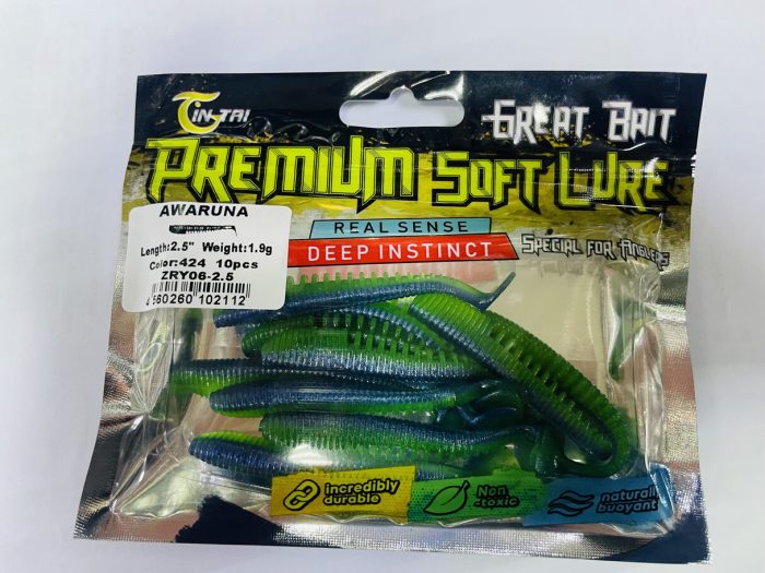 Силиконовые приманки PREMIUM SOFT LURE Gin Tai длинна 2.5 дюйма, вес 1.9 грамма, упаковка 10 штук.7