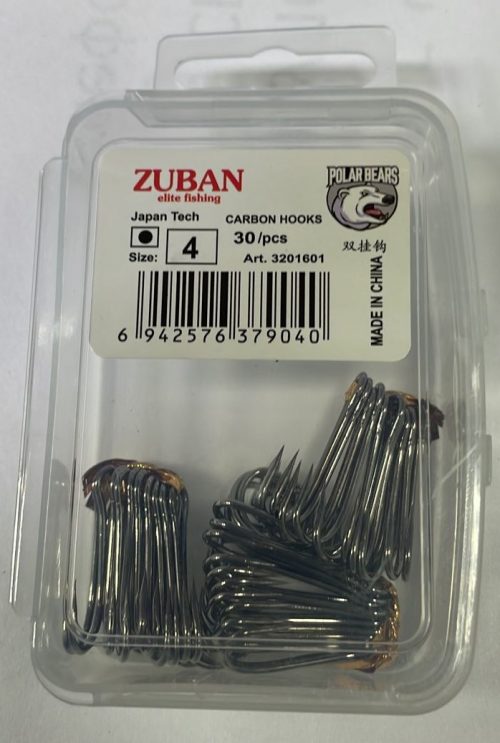 Крючки ZUBAN CARBON HOOKS Elite Fishing Крючок двойной упаковка 30 штук размер 4