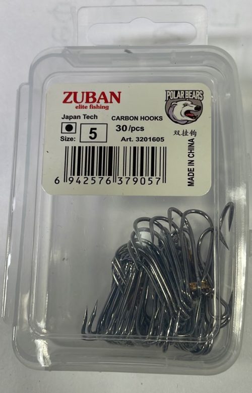 Крючки ZUBAN CARBON HOOKS Elite Fishing Крючок двойной упаковка 30 штук размер 5