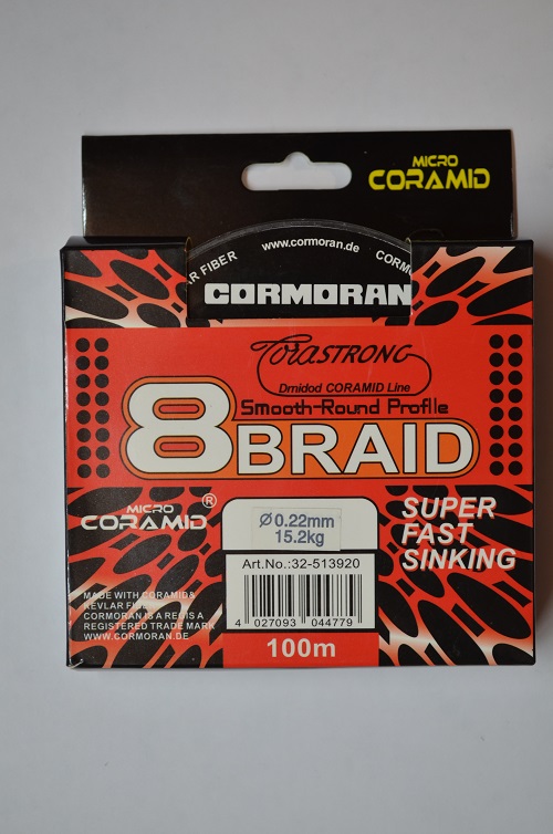 Леска плетёная CORMORAN 8 BRAID SUPER FAST SINKING 100m.Размеры внутри.JT (Арт. RS5344)