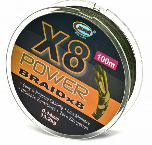 Плетенка POWER BRAID X8 ДОЮЙ 100м, болотный цвет, 8 жил, (арт 628110-10 ) (Арт. RS29302)