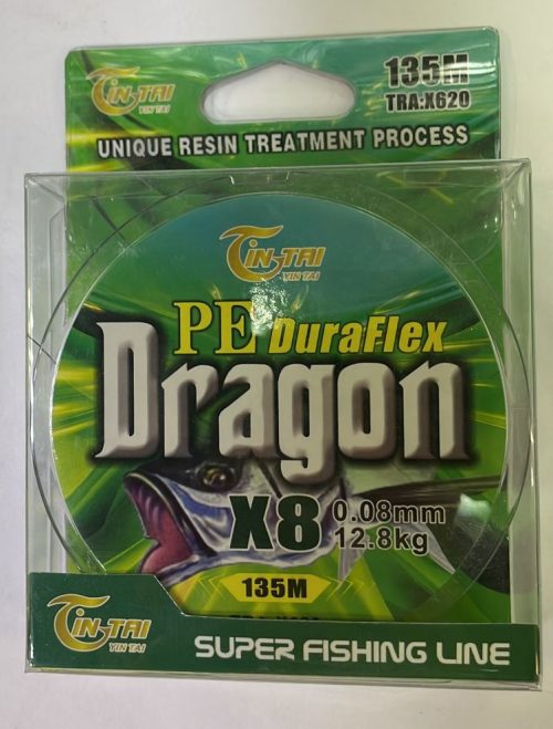 Шнур плетёный Gin tai DRAGON PE DURA FLEX X8 Цвет зелёный 135м (выбор размера внутри) (Арт. RS46942)