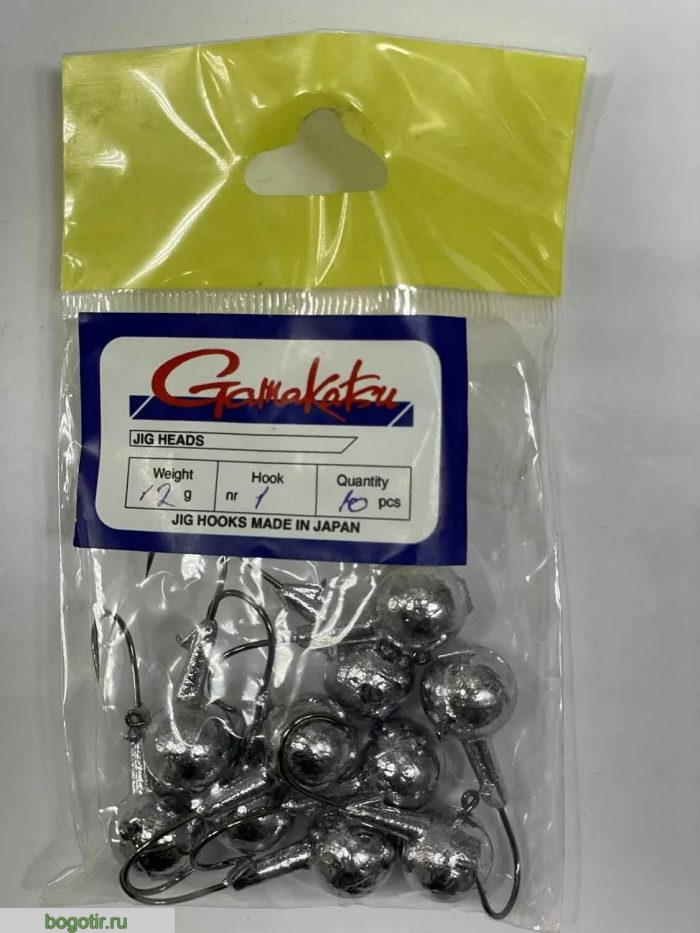 Джиг головки Gamakatsu JIG HOOKS MADE IN JAPAN. (вес 12g, крючок 2, количество 10 штук) o.s.p (Арт. RS45652)