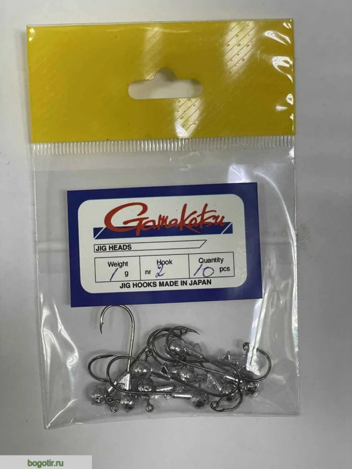 Джиг головки Gamakatsu JIG HOOKS MADE IN JAPAN. (вес 1g, крючок 2, количество 10 штук) o.s.p (Арт. RS45642)