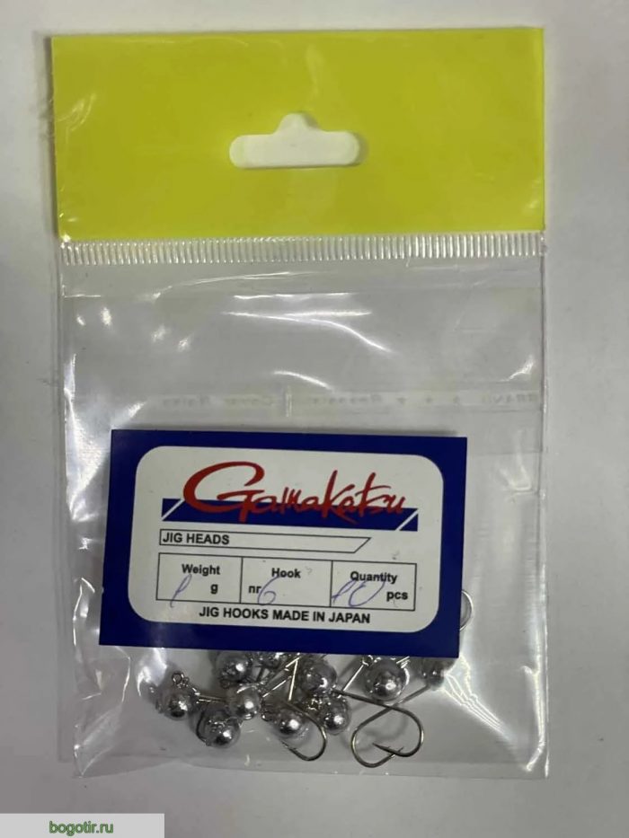 Джиг головки Gamakatsu JIG HOOKS MADE IN JAPAN. (вес 1g, крючок 6, количество 10 штук) o.s.p (Арт. RS45638)