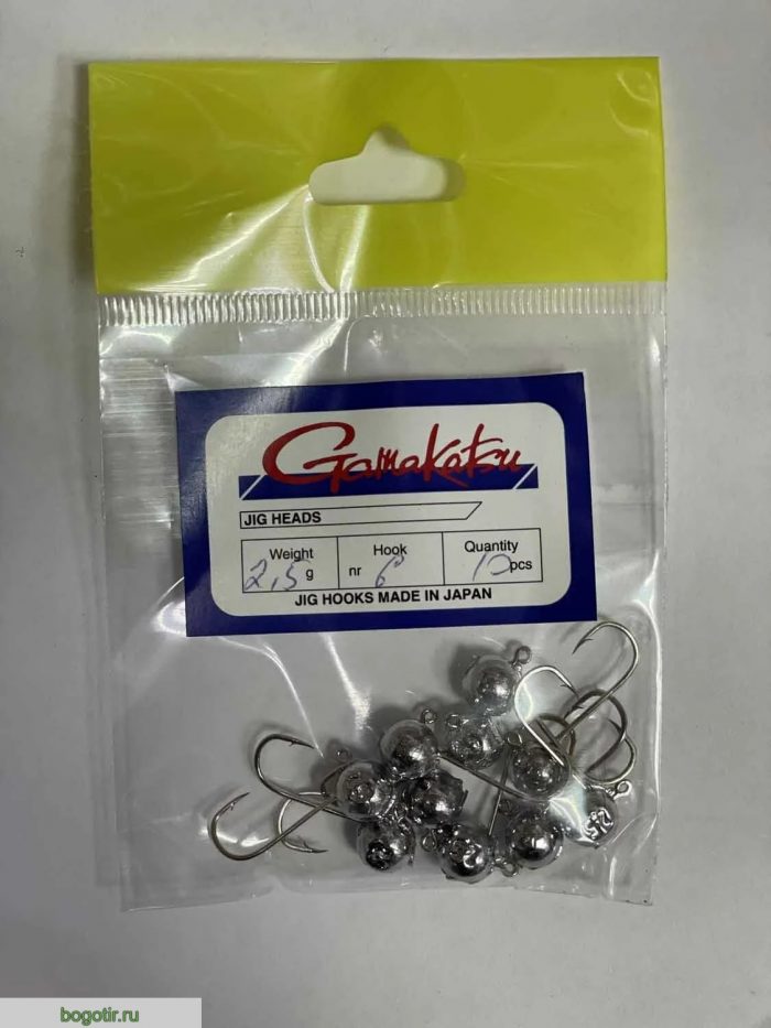 Джиг головки Gamakatsu JIG HOOKS MADE IN JAPAN. (вес 2,5g, крючок 6, количество 10 штук) o.s.p (Арт. RS45641)