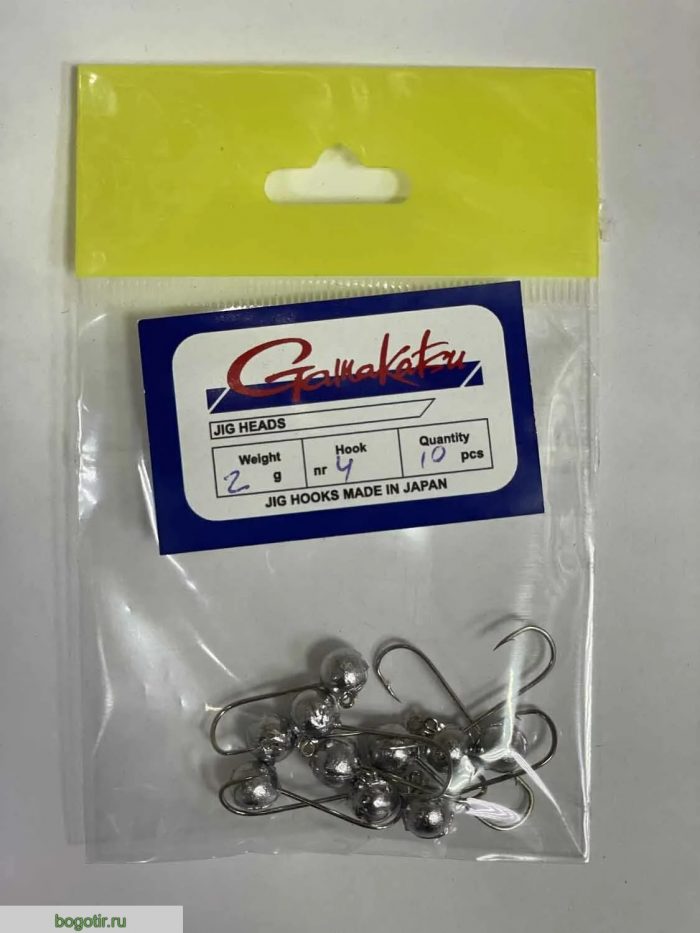 Джиг головки Gamakatsu JIG HOOKS MADE IN JAPAN. (вес 2g, крючок 4, количество 10 штук) o.s.p (Арт. RS45631)