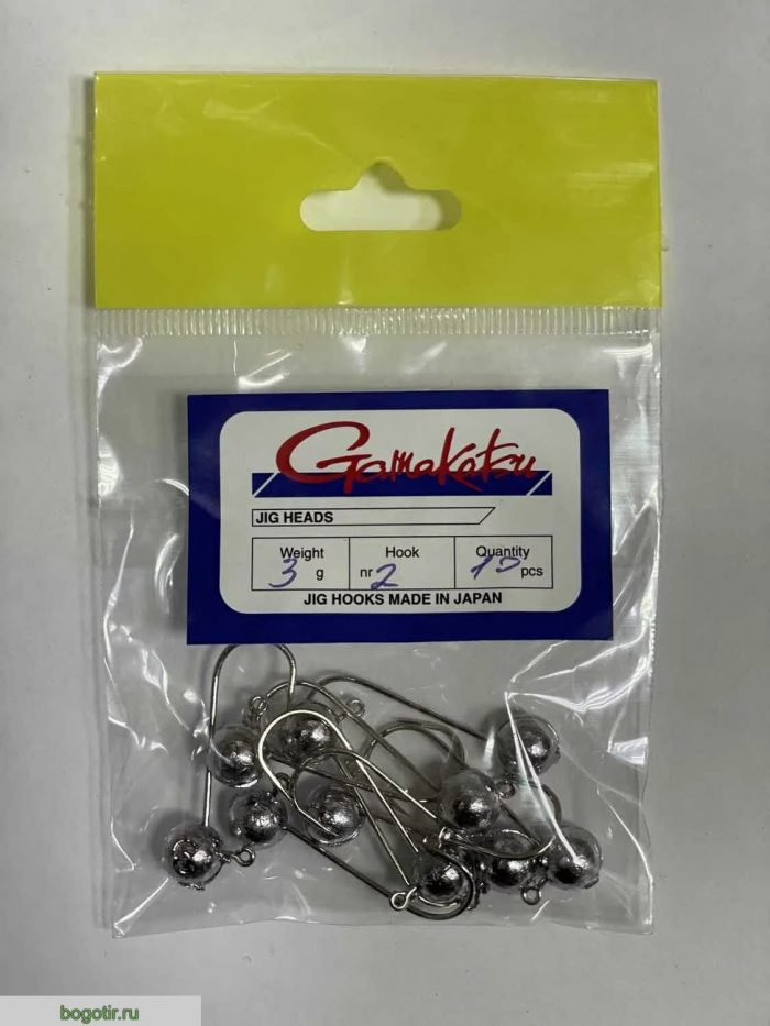 Джиг головки Gamakatsu JIG HOOKS MADE IN JAPAN. (вес 3g, крючок 2, количество 10 штук) o.s.p (Арт. RS45621)