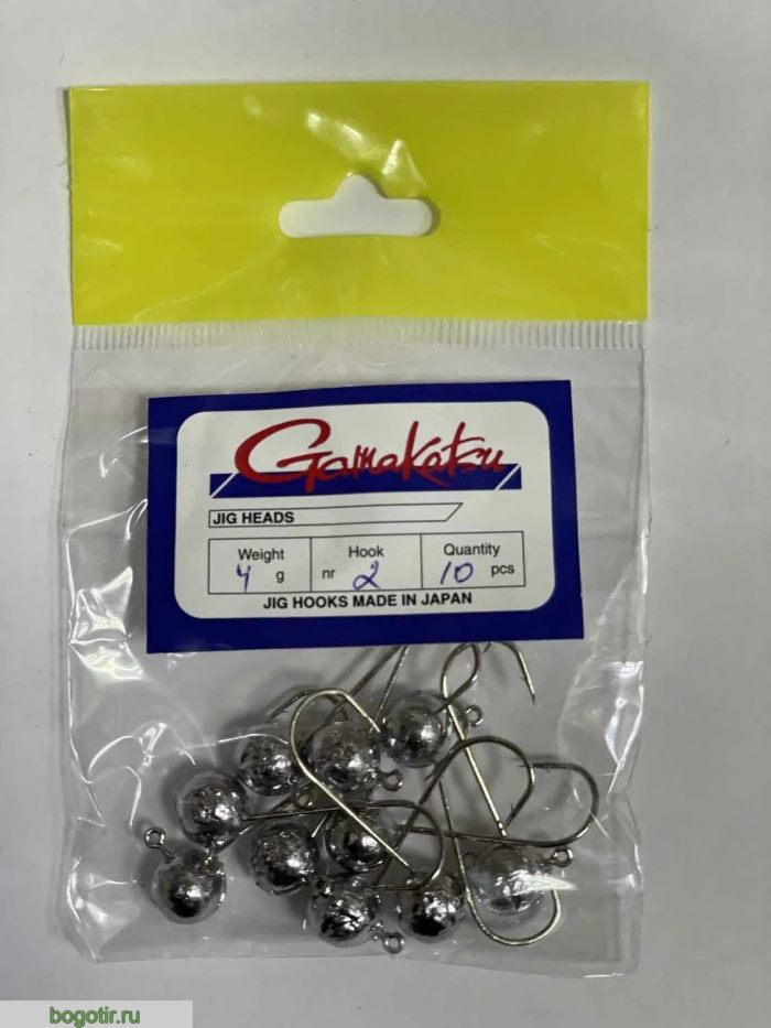 Джиг головки Gamakatsu JIG HOOKS MADE IN JAPAN. (вес 4g, крючок 2, количество 10 штук) o.s.p (Арт. RS45623)