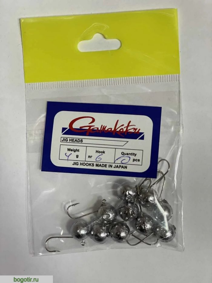 Джиг головки Gamakatsu JIG HOOKS MADE IN JAPAN. (вес 4g, крючок 6, количество 10 штук) o.s.p (Арт. RS45627)