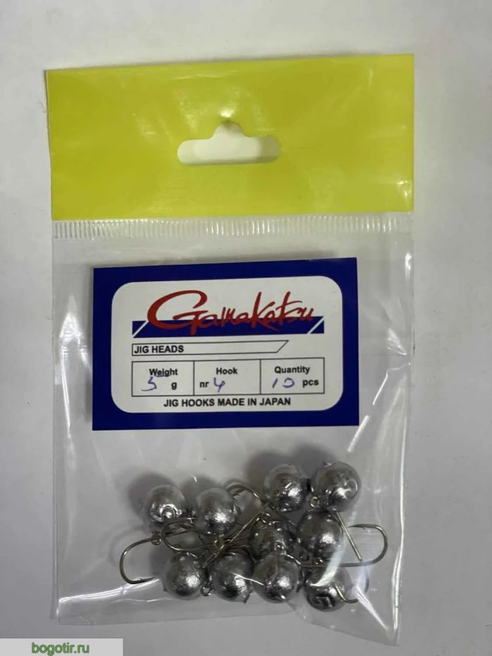 Джиг головки Gamakatsu JIG HOOKS MADE IN JAPAN. (вес 5g, крючок 4, количество 10 штук) o.s.p (Арт. RS45637)